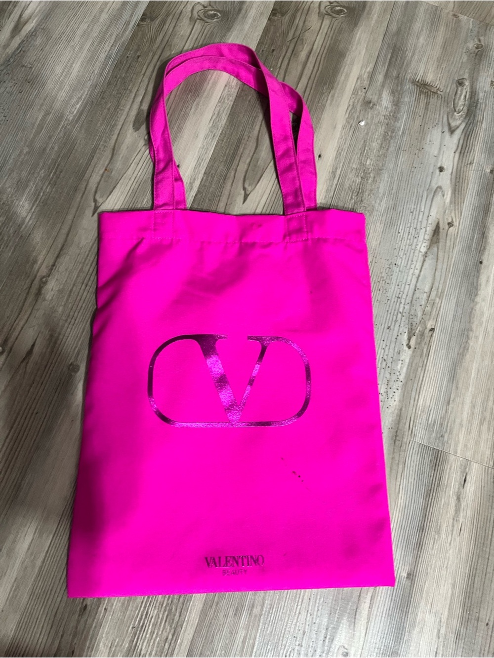 Hot Pink Logo Tote Bag with Shoulder Straps